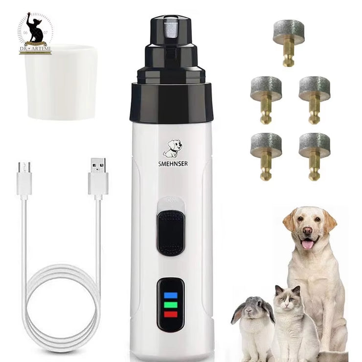 Rechargeable Electric Pet Nail Grinder - USB Charging Nail Clipper for Dogs and Cats