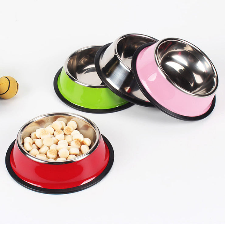 Dual Use Stainless Steel Pet Bowl - Food and Water Feeding Basin