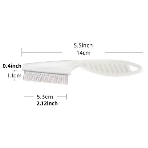 Stainless Steel Flea Comb for Dogs and Cats - Portable Grooming Tool with Dense Teeth for Effective Hair Removal