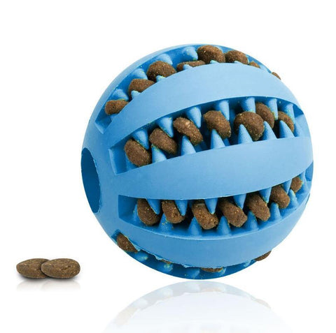 Pet Slow Feeder Dog Toy - Cute Rubber Ball for Interactive Play