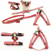 Knit Strawberry Pet Traction Set - Adjustable Harness with Cute Pendant