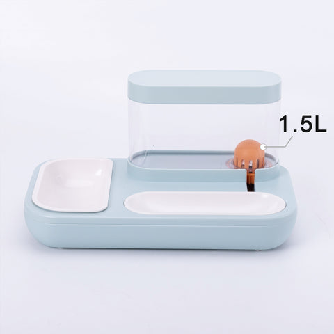 4-Style Pet Cat Bowl & Dog Feeder with Automatic Drinking Fountain