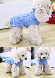 Cashmere Twisted Rope Pet Sweater – Stylish Wool Dog Clothes for All Sizes