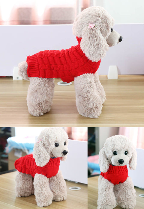 Cashmere Twisted Rope Pet Sweater – Stylish Wool Dog Clothes for All Sizes