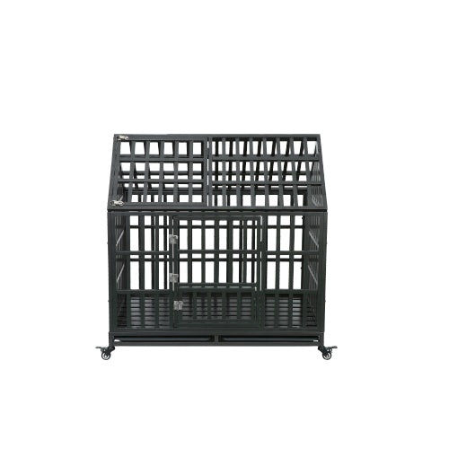 Heavy-duty Dog Kennel With Rooftop Pet Cage