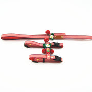 Knit Strawberry Pet Traction Set - Adjustable Harness with Cute Pendant