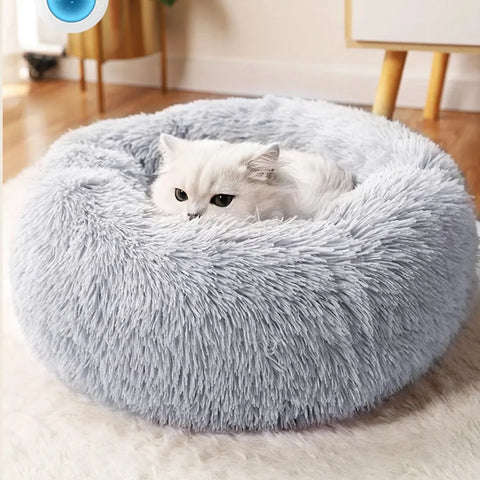 Premium Plush Cat Bed - Cozy Nest for Cats and Small Dogs, Ideal Sleeping Cushion and Mat for Pets