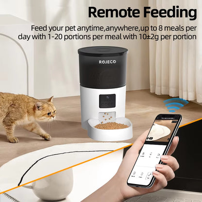 Automatic Cat Feeder with Camera Video Cat Food Dispenser Pet Smart Voice Recorder Remote Control Auto Feeder for Cat Dog