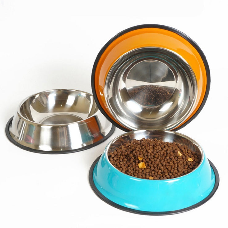 Dual Use Stainless Steel Pet Bowl - Food and Water Feeding Basin