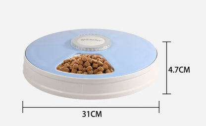 Pet Automatic round Timing Feeder with 6 Grids Voice Recorder