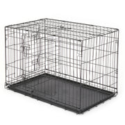 36 Inch Iron Foldable With Divider Plastic Tray Black Dog And Cat Cage