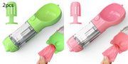 Portable Pet Water Bottle Feeder Bowl with Garbage Bag Storage