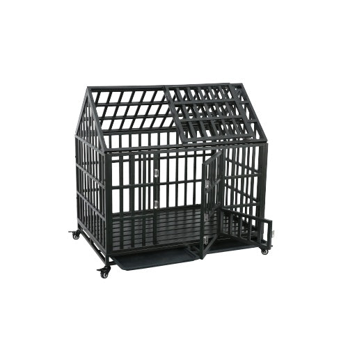 Heavy-duty Dog Kennel With Rooftop Pet Cage