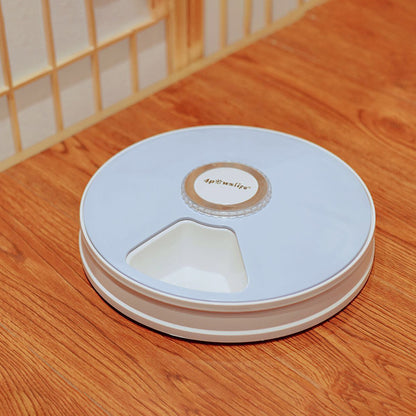 Pet Automatic round Timing Feeder with 6 Grids Voice Recorder