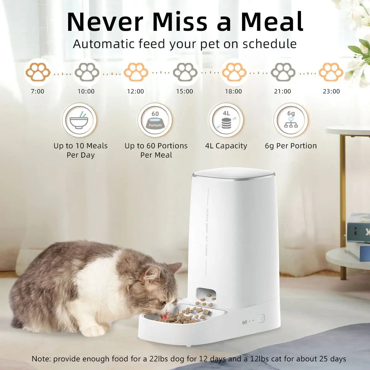 Automatic Cat Feeder Pet Smart Wifi Cat Food Kibble Dispenser Remote Control Auto Feeder for Cat Dog Dry Food Accessories