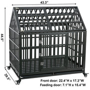 Heavy-duty Dog Kennel With Rooftop Pet Cage