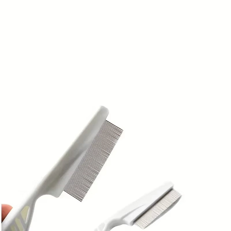 Stainless Steel Flea Comb for Dogs and Cats - Portable Grooming Tool with Dense Teeth for Effective Hair Removal