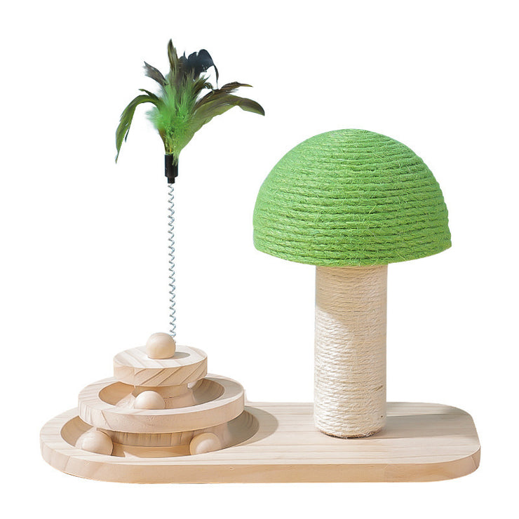 Interactive Cat Tree Toys with Scratching Post - Double Sisal Ball Track