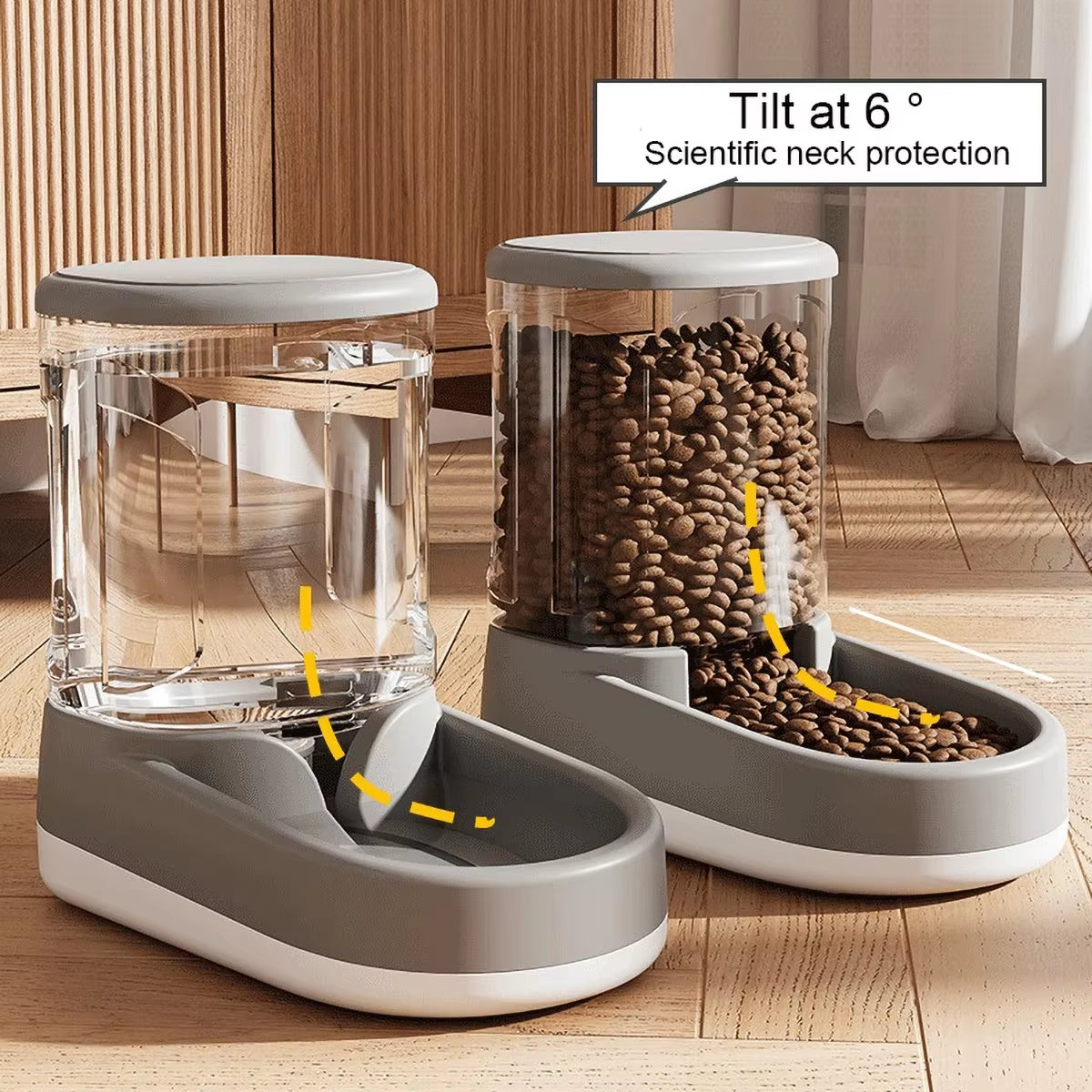 3.8L Large Capacity Pet Feeder Water Dispenser Food Grade PP Material anti Slip Bottom Design for Dog Feeding