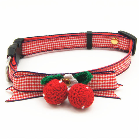 Knit Strawberry Pet Traction Set - Adjustable Harness with Cute Pendant