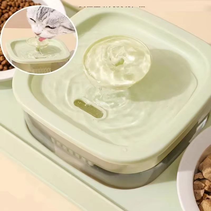 Pets Water Fountain Auto Filter USB Electric Mute Cat Drinker Bowl Pet Feeder 2-In-1 Recirculate Filtring Drinker for Cats Water