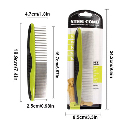 Dog Grooming Comb Puppy Cleaning Hair Trimmer Brush Dog Comb Stainless Steel Metal Puppy Grooming Tool Pet Supplies