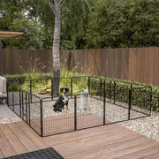 Dog Pens Outdoor 16 Panels Metal Portable Dog Playpen Dog Fence With Doors