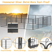 Dog Pens Outdoor 16 Panels Metal Portable Dog Playpen Dog Fence With Doors