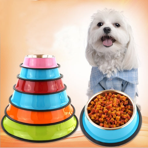 Dual Use Stainless Steel Pet Bowl - Food and Water Feeding Basin