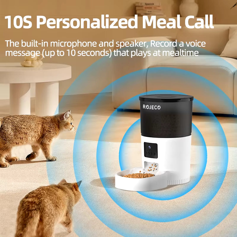 Automatic Cat Feeder with Camera Video Cat Food Dispenser Pet Smart Voice Recorder Remote Control Auto Feeder for Cat Dog