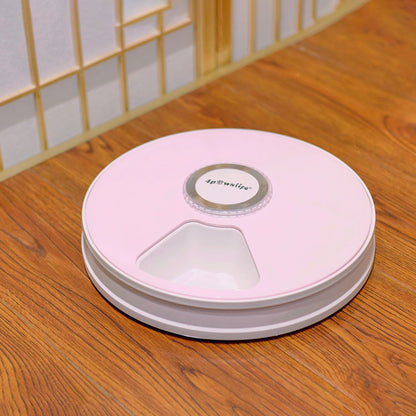 Pet Automatic round Timing Feeder with 6 Grids Voice Recorder