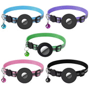 Luminous Nylon Cat and Dog Collar with Bell for Apple Airtag - Anti-Loss Tracker Device Cover