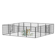 Dog Pens Outdoor 16 Panels Metal Portable Dog Playpen Dog Fence With Doors