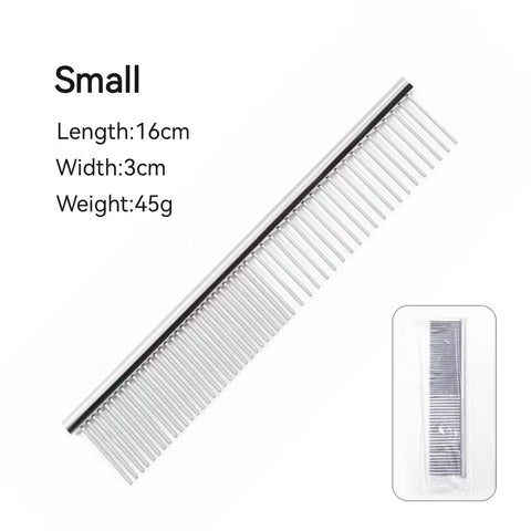 Stainless Steel Flea Comb for Dogs and Cats - Portable Grooming Tool with Dense Teeth for Effective Hair Removal