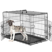 A Dog Cage With Two Doors