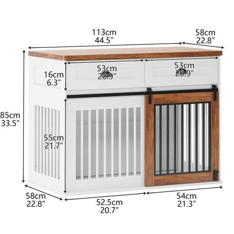 Heavy Duty Furniture Style Dog Cage Wooden Dog Cage Double Door Dog Cage Side Cabinet Dog Cage Dog Crate