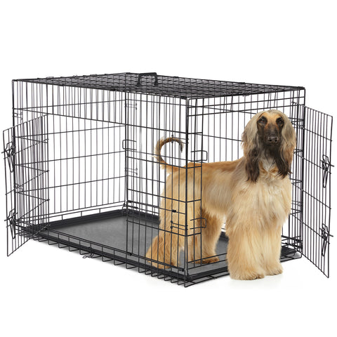 A Dog Cage With Two Doors