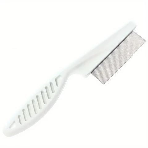 Stainless Steel Flea Comb for Dogs and Cats - Portable Grooming Tool with Dense Teeth for Effective Hair Removal