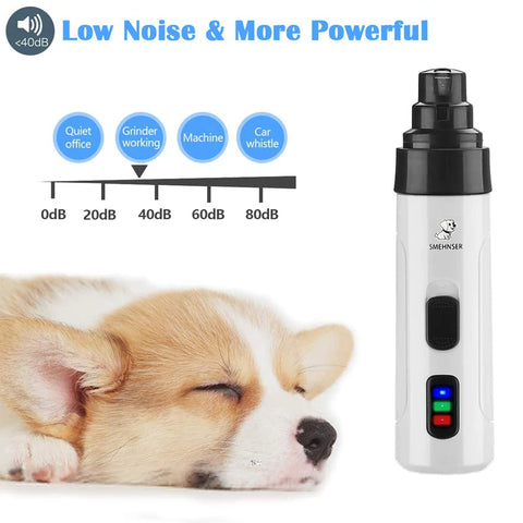 Rechargeable Electric Pet Nail Grinder - USB Charging Nail Clipper for Dogs and Cats