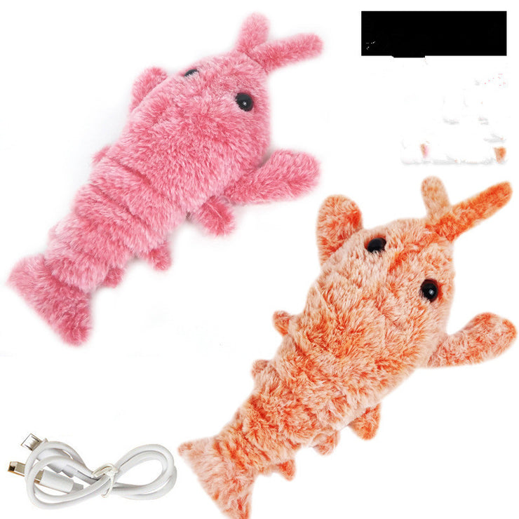 Electric Jumping Shrimp Cat Toy – Simulation Lobster Plush for Cats