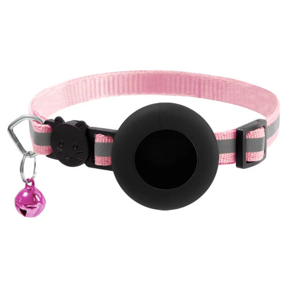 Luminous Nylon Cat and Dog Collar with Bell for Apple Airtag - Anti-Loss Tracker Device Cover