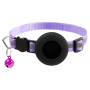 Luminous Nylon Cat and Dog Collar with Bell for Apple Airtag - Anti-Loss Tracker Device Cover