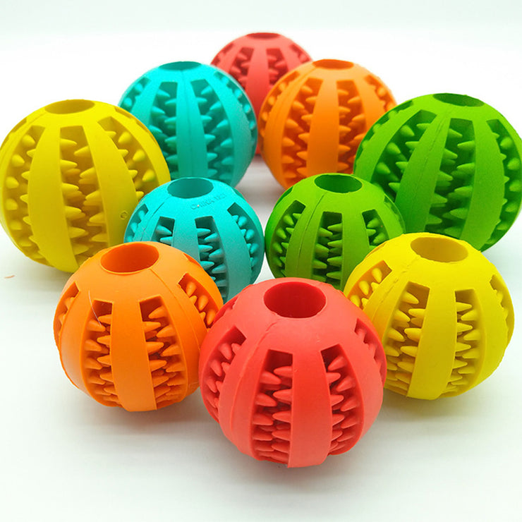 Pet Slow Feeder Dog Toy - Cute Rubber Ball for Interactive Play