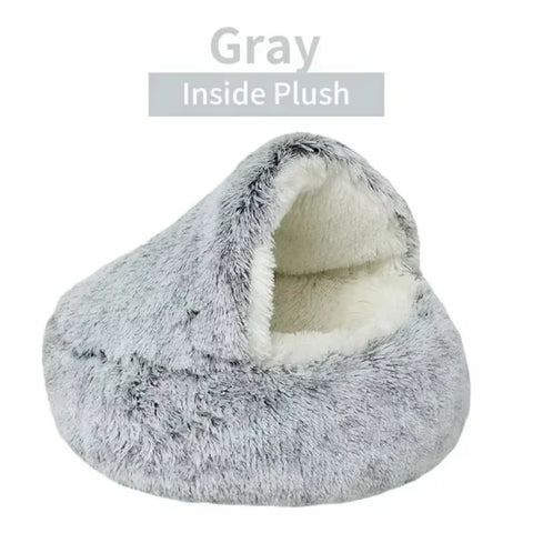 Plush Round Pet Mattress - 2-in-1 Soft Sleeping Nest for Cats and Small Dogs