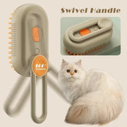 3-in-1 Steam Brush and Foldable Comb for Cats - Pet Hair Remover and Massage Grooming Tool