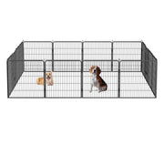 Dog Pens Outdoor 16 Panels Metal Portable Dog Playpen Dog Fence With Doors