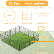 Dog Pens Outdoor 16 Panels Metal Portable Dog Playpen Dog Fence With Doors