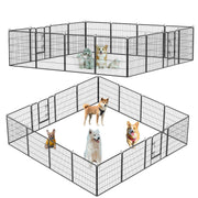 Dog Pens Outdoor 16 Panels Metal Portable Dog Playpen Dog Fence With Doors