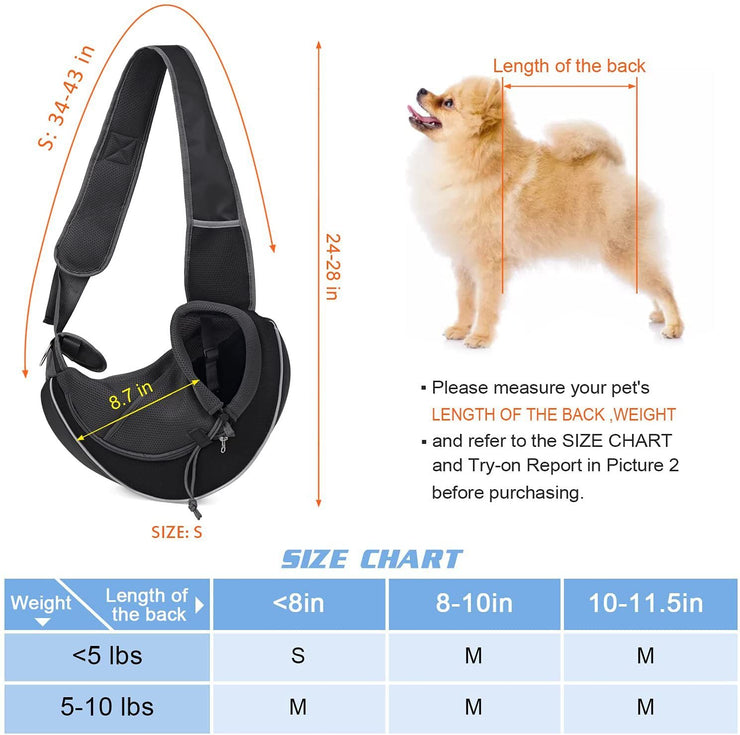 Carrying Pet Bag for Dogs and Cats - Portable Crossbody Bag