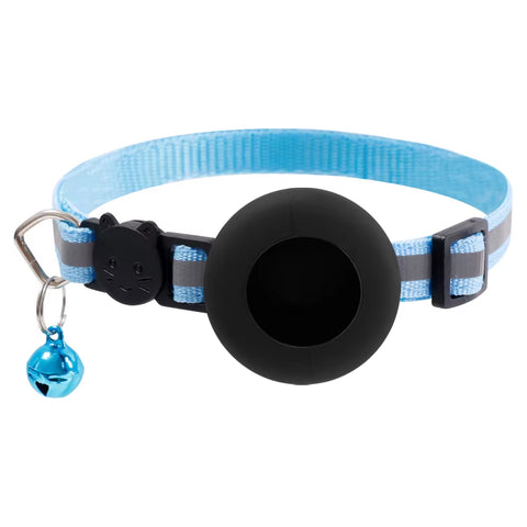 Luminous Nylon Cat and Dog Collar with Bell for Apple Airtag - Anti-Loss Tracker Device Cover